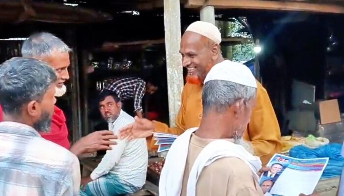 চেয়ারম্যান প্রার্থী শাহজাহান মোড়লের গণসংযোগে তেলিহাটিতে নতুন আলোচন